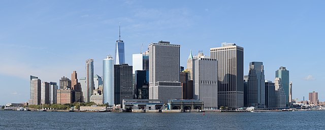 Image: Lower Manhattan from Governors Island September 2016 panorama 1
