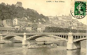 Le pont d'Ainay vers 1900