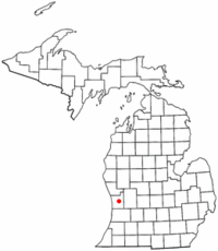Location of Allendale, MI, home of Lubbers Stadium MIMap-doton-Allendale.png