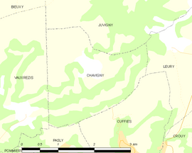 Mapa obce Chavigny