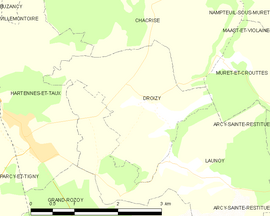 Mapa obce Droizy