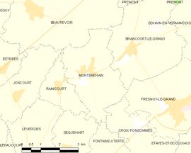 Mapa obce Montbrehain