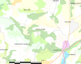 Mapa obce Fouillouse