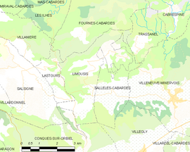 Mapa obce Limousis