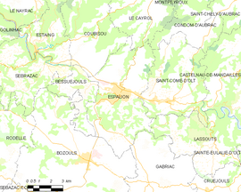 Mapa obce Espalion