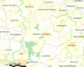 Mapa obce Pommerit-le-Vicomte