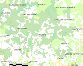 Mapa obce Maurens