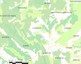 Mapa obce Condorcet