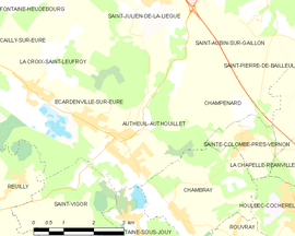 Mapa obce Autheuil-Authouillet