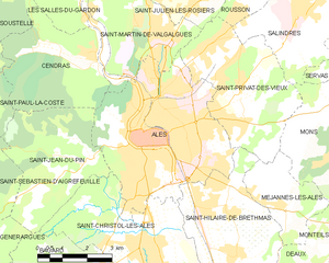 阿莱斯市镇地图