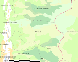 Mapa obce Artigue