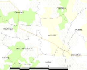 Poziția localității Martres