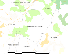 Poziția localității Sainte-Agathe-en-Donzy