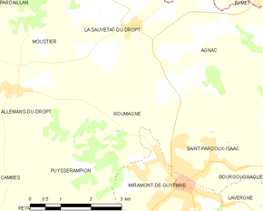 Poziția localității Roumagne