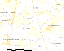 Mapa obce Contrières