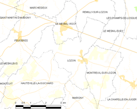 Mapa obce Lozon