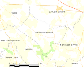 Mapa obce Saint-Pierre-sur-Erve