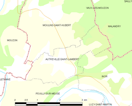 Mapa obce Autréville-Saint-Lambert