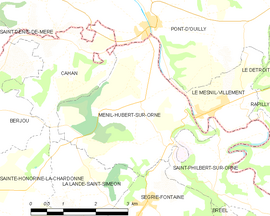 Mapa obce Ménil-Hubert-sur-Orne