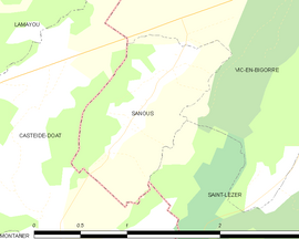 Mapa obce Sanous