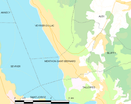 Mapa obce Menthon-Saint-Bernard