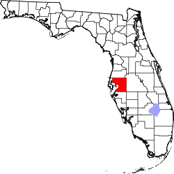 map of Florida highlighting Hillsborough County