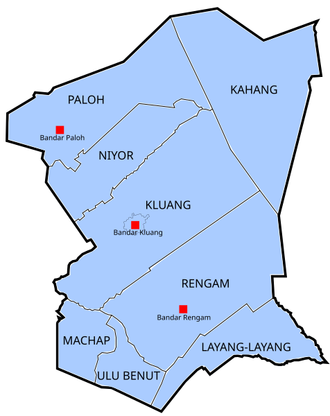 File:Map of Kluang District, Johor.svg