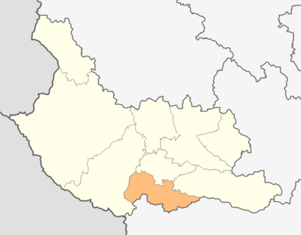 Kocherinovo municipality within Kyustendil Province Map of Kocherinovo municipality (Kyustendil Province).png