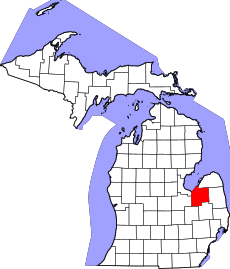 Map of Michigan highlighting Tuscola County.svg