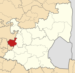 Kaart van Suid-Afrika wat Victor Khanye in Mpumalanga aandui