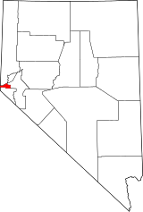 State map highlighting Carson City