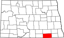 Harta e Dickey County në North Dakota