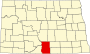 Karta över North Dakota som framhäver Emmons County.svg