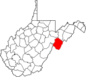 Map of West Virginia highlighting Pendleton County.svg