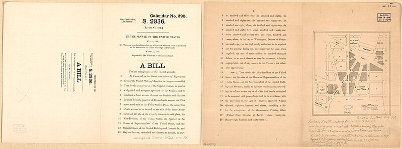 File:Map of proposed enlargement of the Capitol grounds and the construction of Louisiana Avenue between Pennsylvania Avenue and Union Station Plaza, Washington D.C.. LOC 88690775.jpg