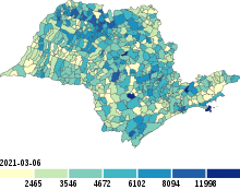 Mapa de casos de COVID-19 por 100 mil habitantes em São Paulo.svg
