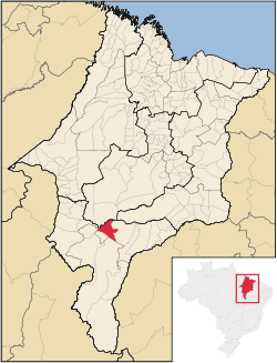 Localização de Fortaleza dos Nogueiras no Maranhão