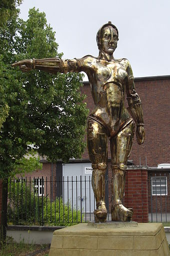 "Maria" from the 1927 film Metropolis. Statue in Babelsberg, Germany.