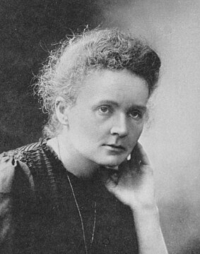 Marie Curie: cientista e física francesa. Foi a primeira mulher a ser laureada com um Prêmio Nobel.