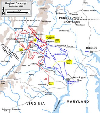 Maryland Campaign, actions September 3 to September 15, 1862 Maryland Campaign.png