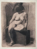 Thumbnail for File:Masked nude woman, seated, by Thomas Eakins.jpg