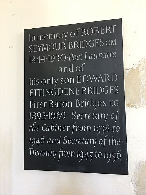 Memorial to Robert Bridges and Edward Bridges, 1st Baron Bridges, in St Nicholas-at-Wade, Kent