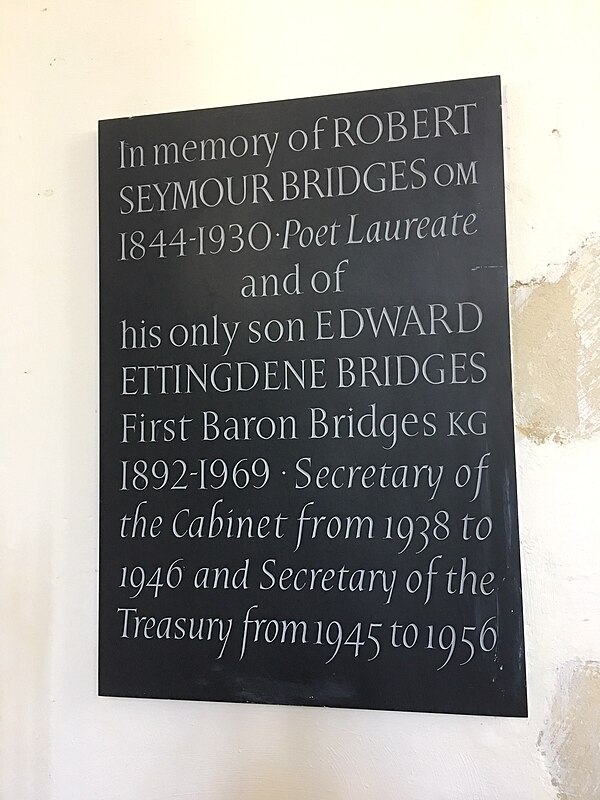 Memorial to Robert Bridges and Edward Bridges, 1st Baron Bridges, in St Nicholas-at-Wade, Kent