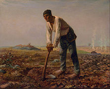 L'Homme à la houe, vers 1860-1862, huile sur toile, 31,5 × 39 cm, Los Angeles, Getty Center.