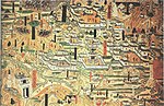10e-eeuwse muurschildering van de kloosters van de Wutai Shan