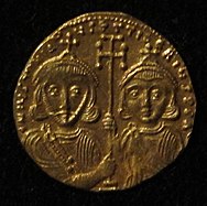 Monete d'oro di giustiniano II e tiberio IV, 705-711, 02, 1.jpg