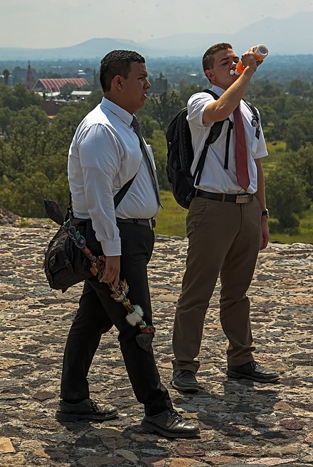 Missionaries in Mexico, dressed for tropical weather