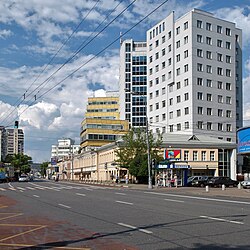 Taganskaya katu.  Näkymä risteyksestä Marxistsky Lane -kadulta keskustaan ​​päin.