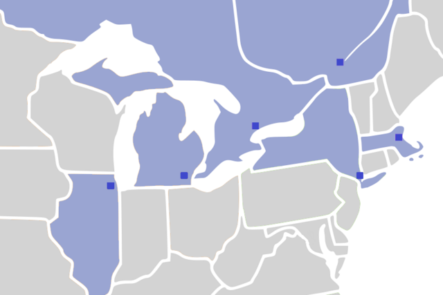 National Hockey League. “Original Six” era, with map of 1966-67