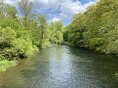 Blick auf die Wupper von der Kemna-Brücke gegen die Fließrichtung nach Norden